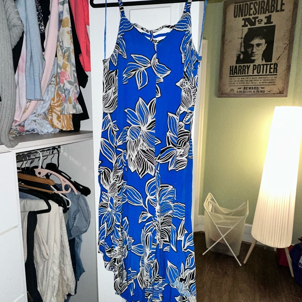 MSK Blue and Black Floral Jumper